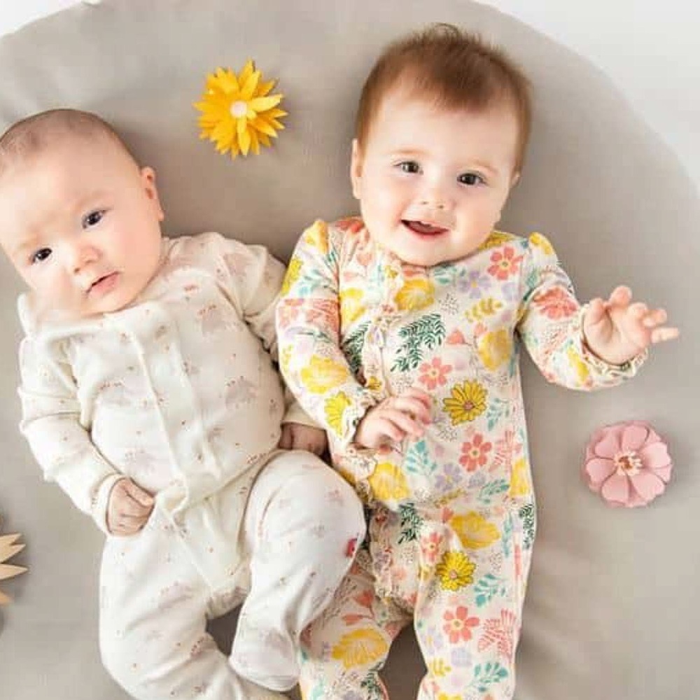 Magnetic Me Floral Multi-Color & Cream Baby Footies Set